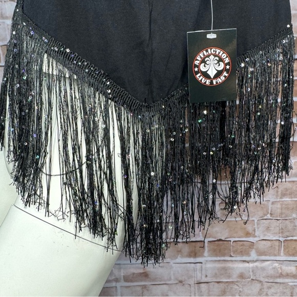Affliction Womens Crystal Canyon Short Sleeve Fringe T-Shirt - NWT - Size : XL - Picture 8 of 10